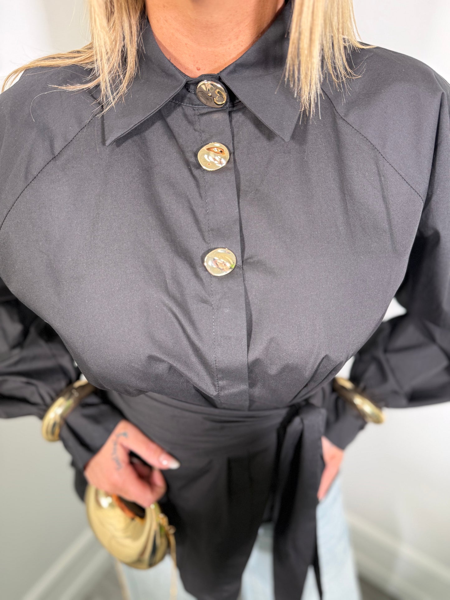 Camicia con fusciacca Iside nera 3337