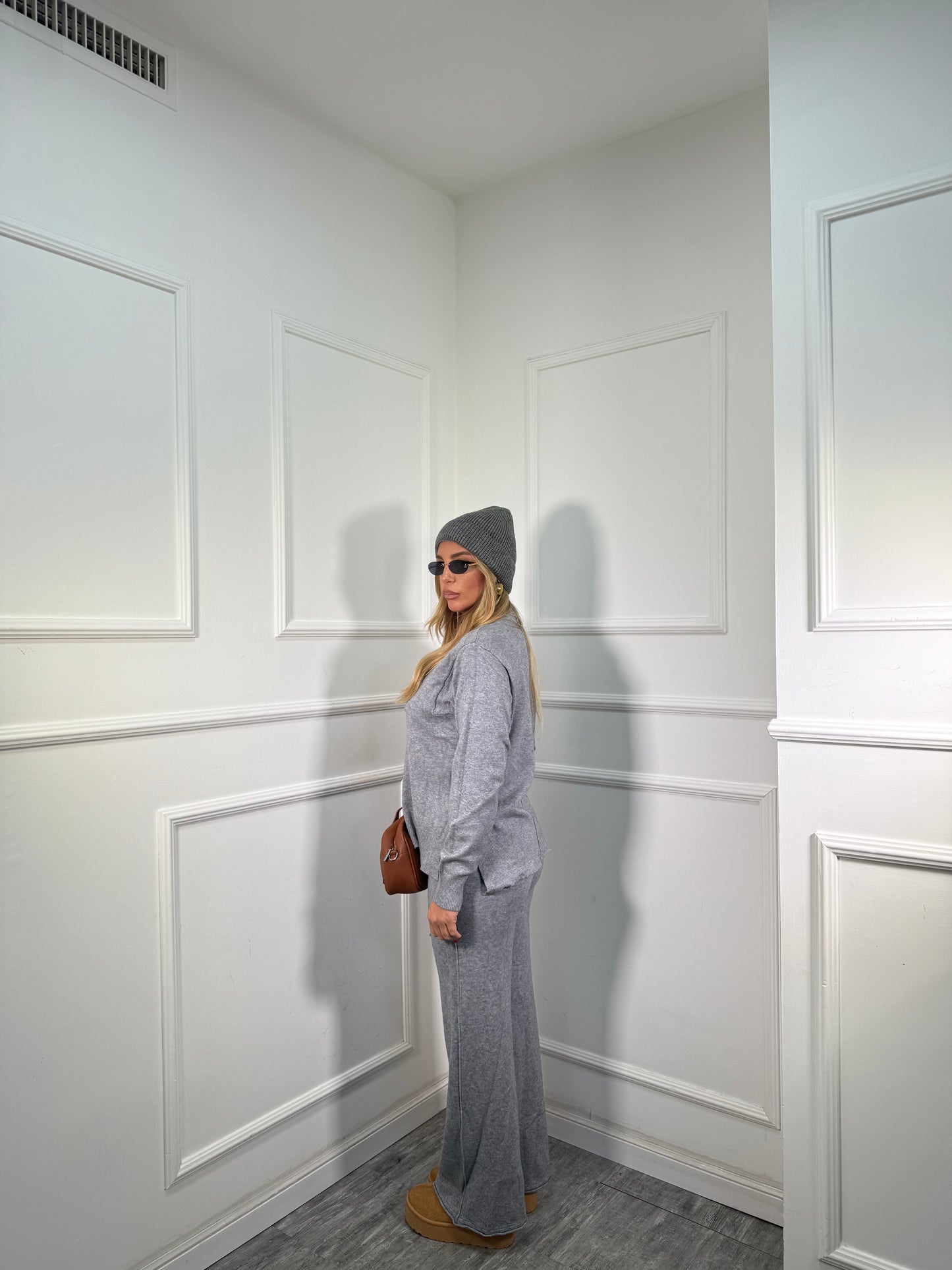 Coordinato lana rasata Winter grigio 022