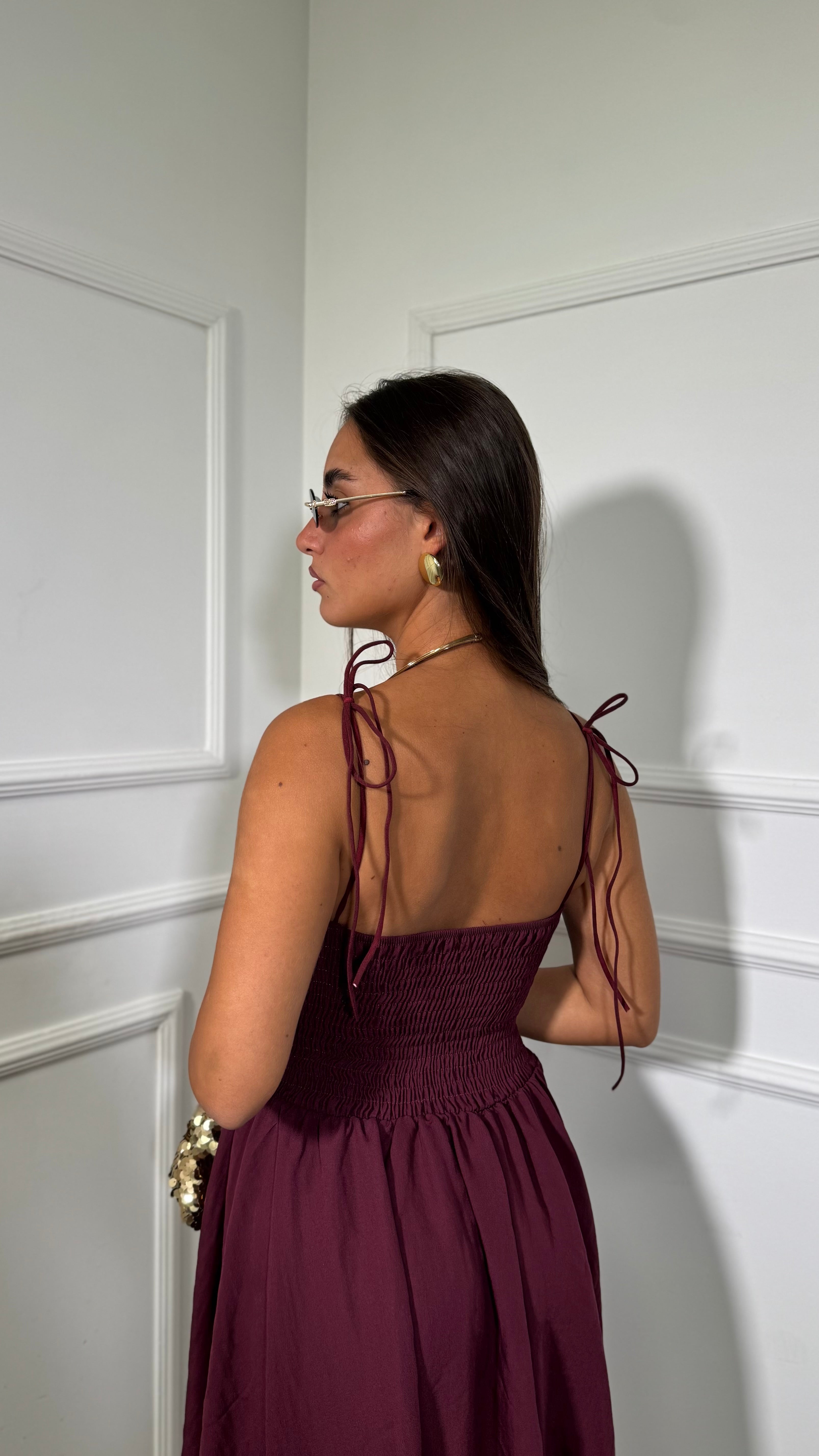Abito corto Wanda bordeaux 6671