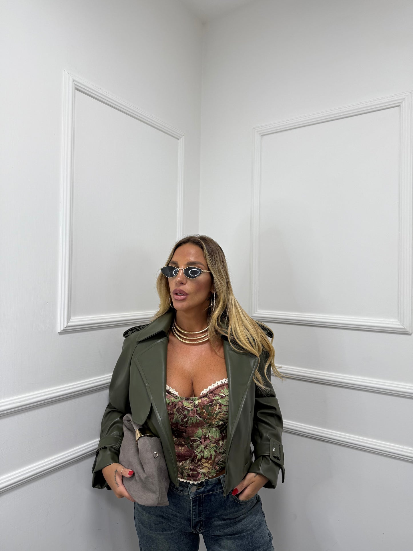 Trench crop ecopelle Harrow verde kiwi 87500