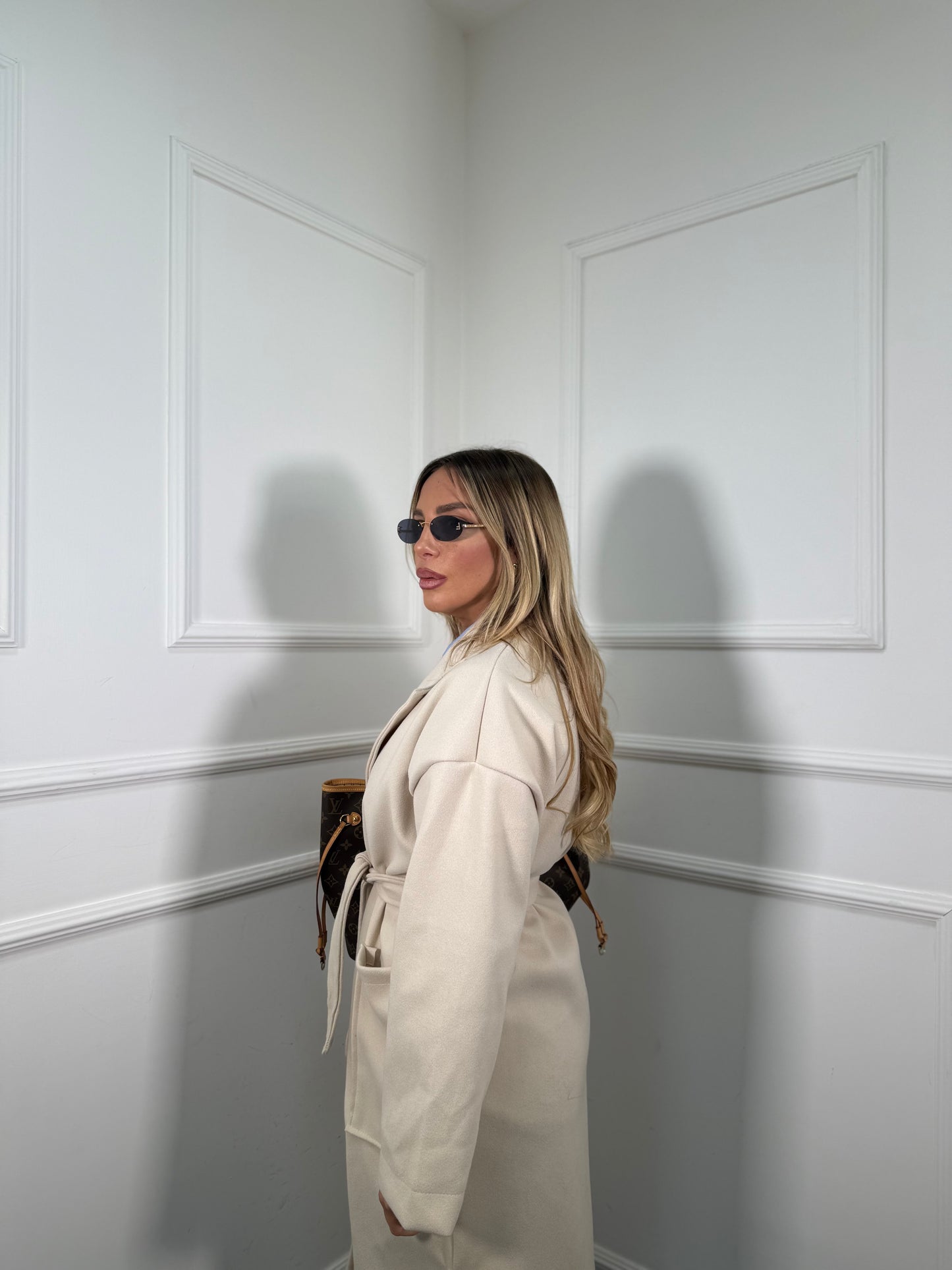 Cappotto in panno Bruxelles panna 22623