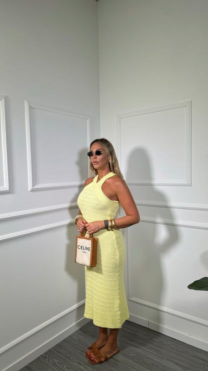 Abito midi in filo Skin giallo