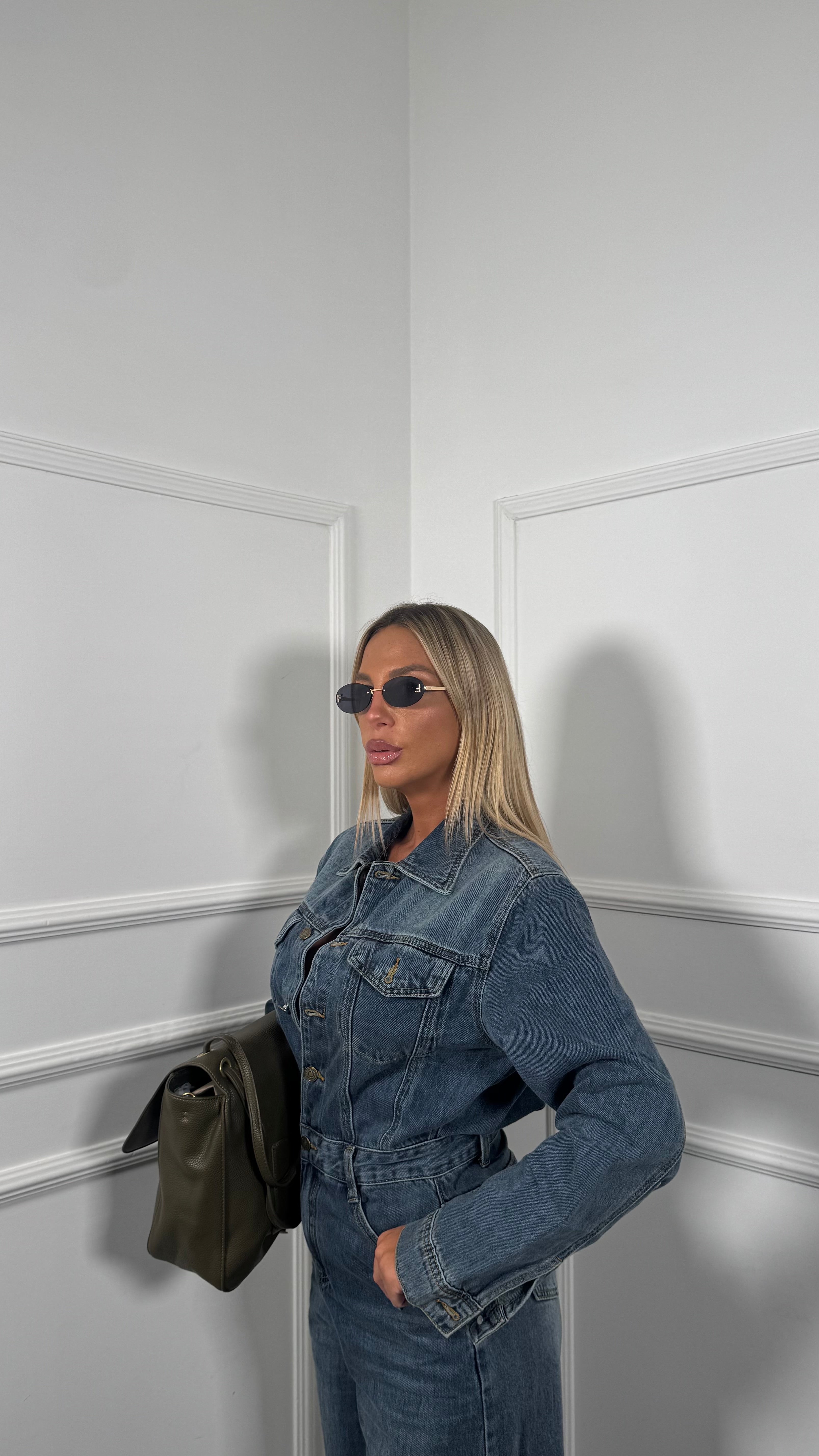 Jumpsuit in Denim lavaggio medio Debby h7106