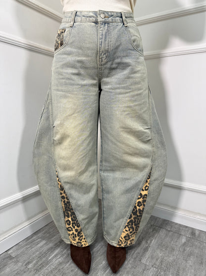 Jeans balloon con inserti maculati Andromeda 8251