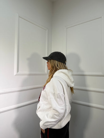 Felpa oversize in pile San Francisco bianca a65474