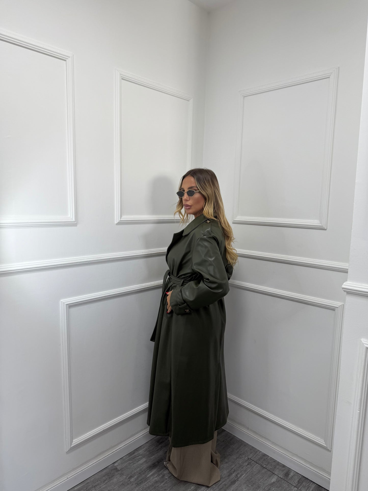 Trench ecopelle Raining verde militare 88696