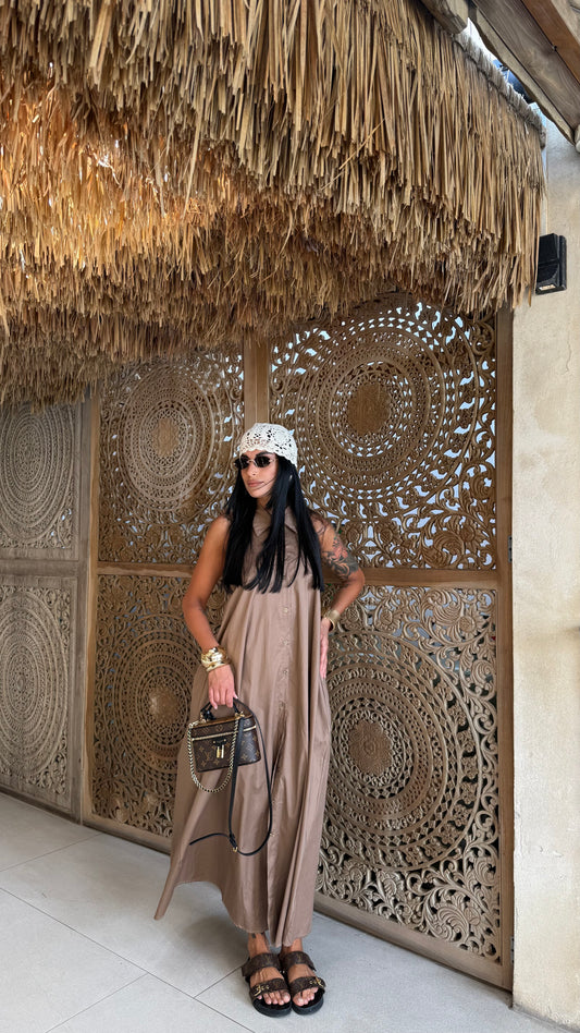 Chemisier midi (Curvy) Alisha taupe in125681