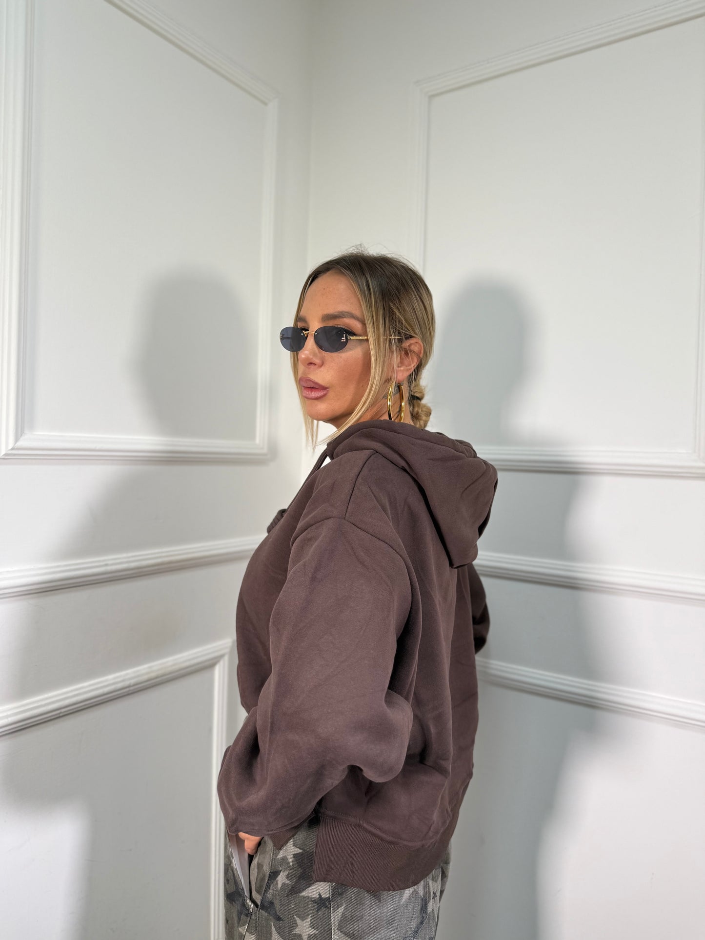 Felpa strutturata Starbucks cacao K-3703