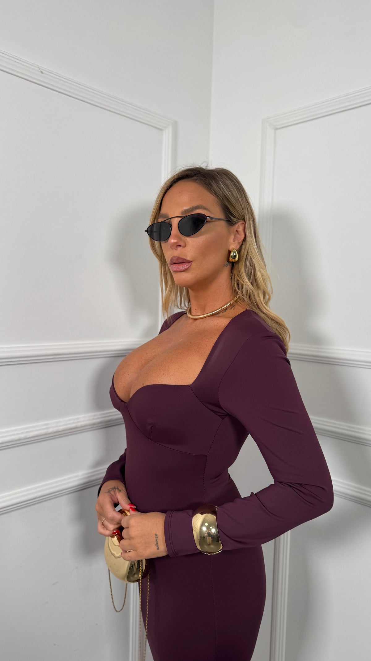 Abito midi in lycra Vogue borgogna 50239
