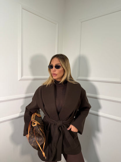 Cappotto in lana cotta Cherì cioccolato m11146