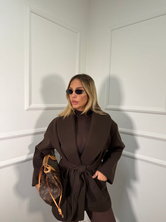 Cappotto in lana cotta Cherì cioccolato m11146