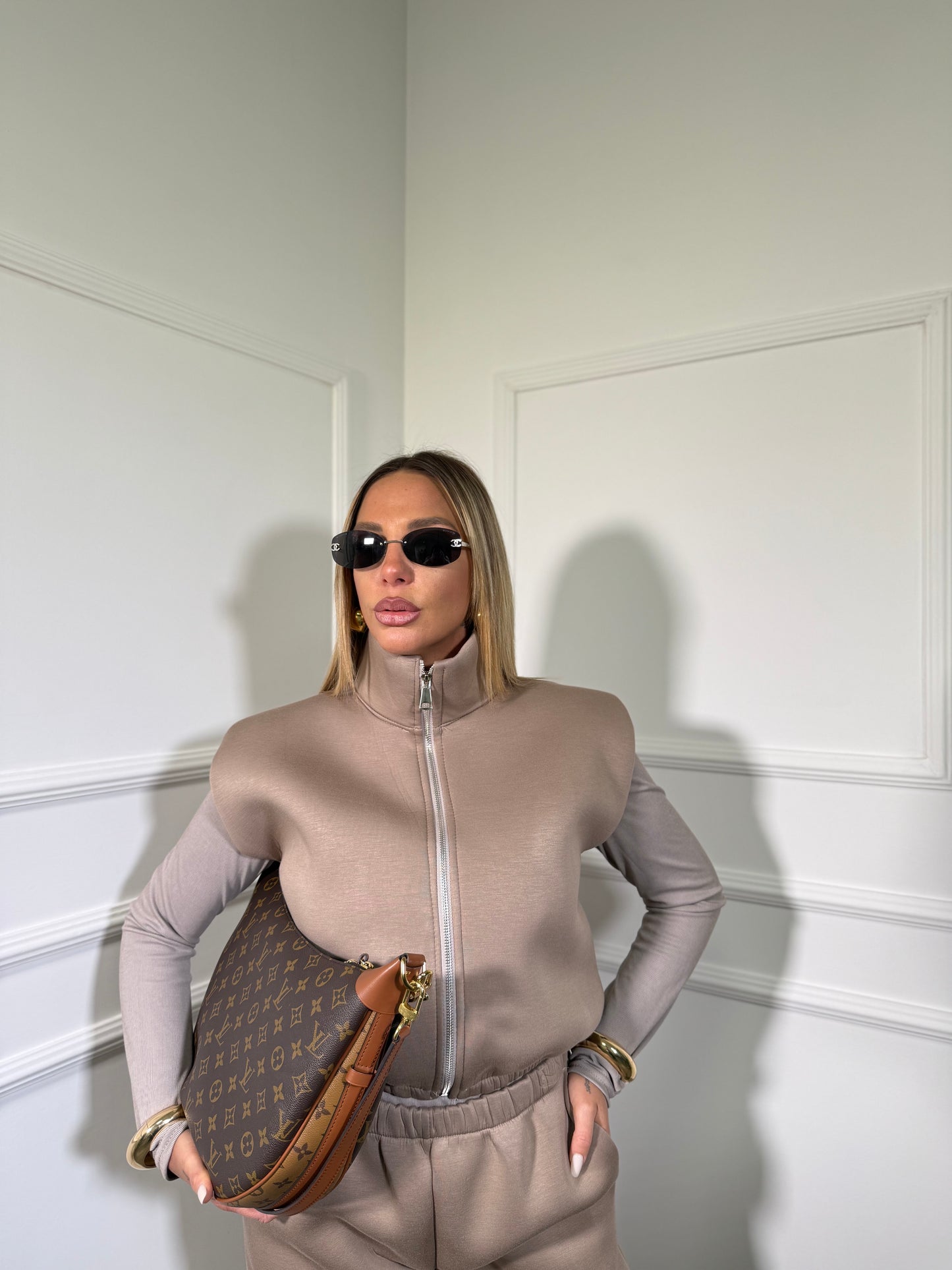 Triset tuta in neoprene con shirt Dallas taupe 8623