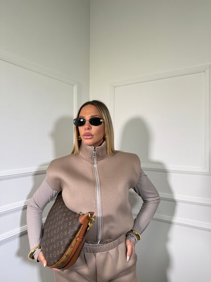 Triset tuta in neoprene con shirt Dallas taupe 8623