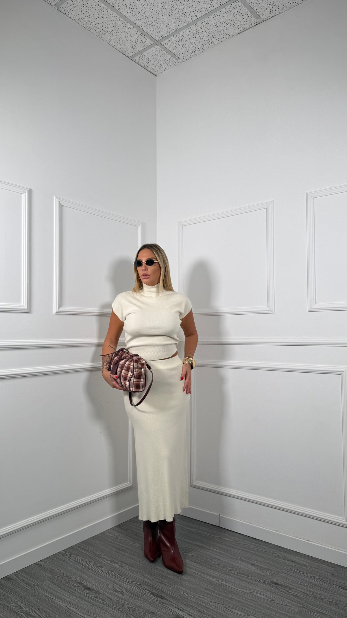 Coordinato lana rasata Sienna panna zs5341