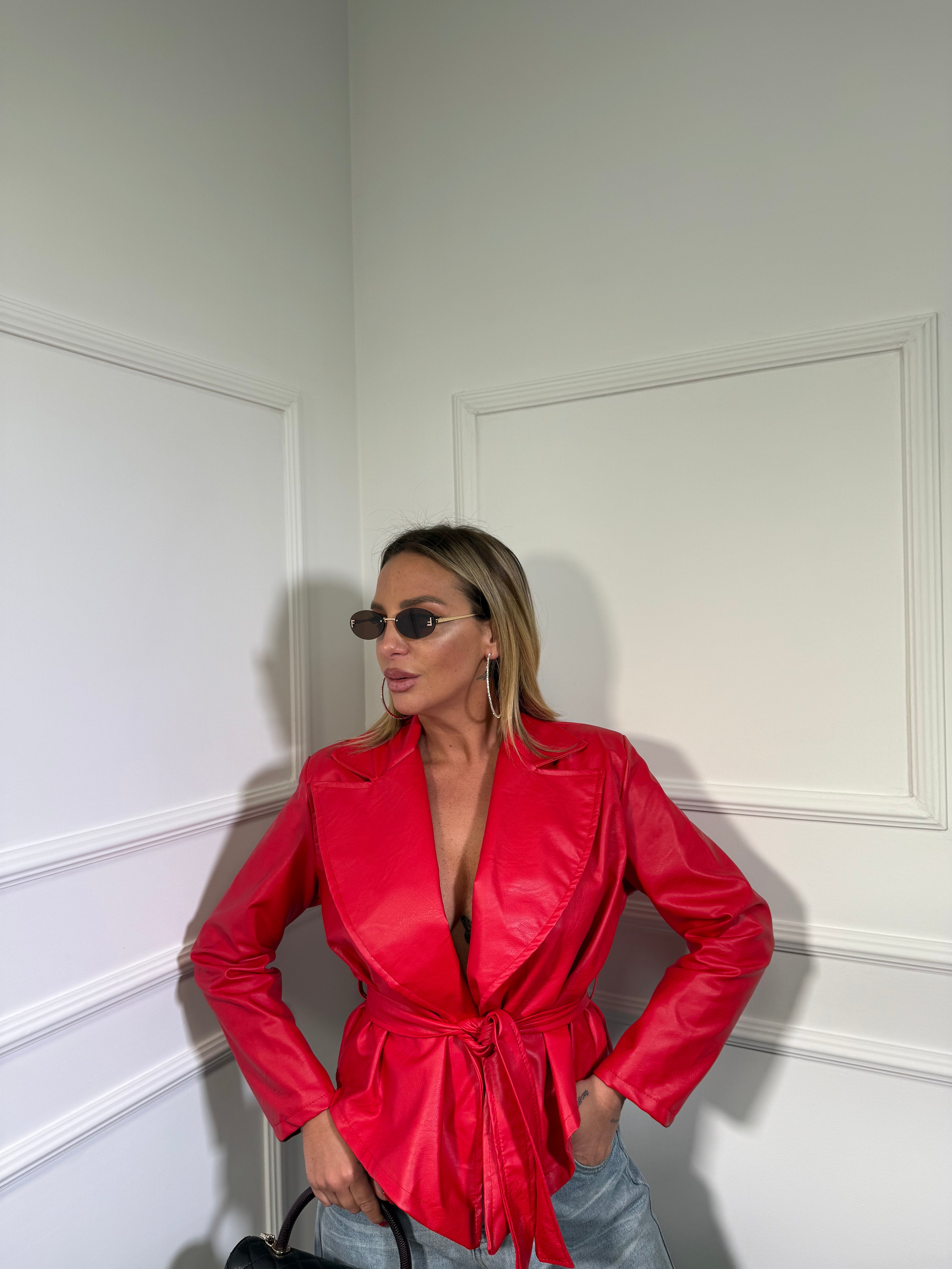 Giacca ecopelle avvitata con spalline Jamilia (vari colori) 9940