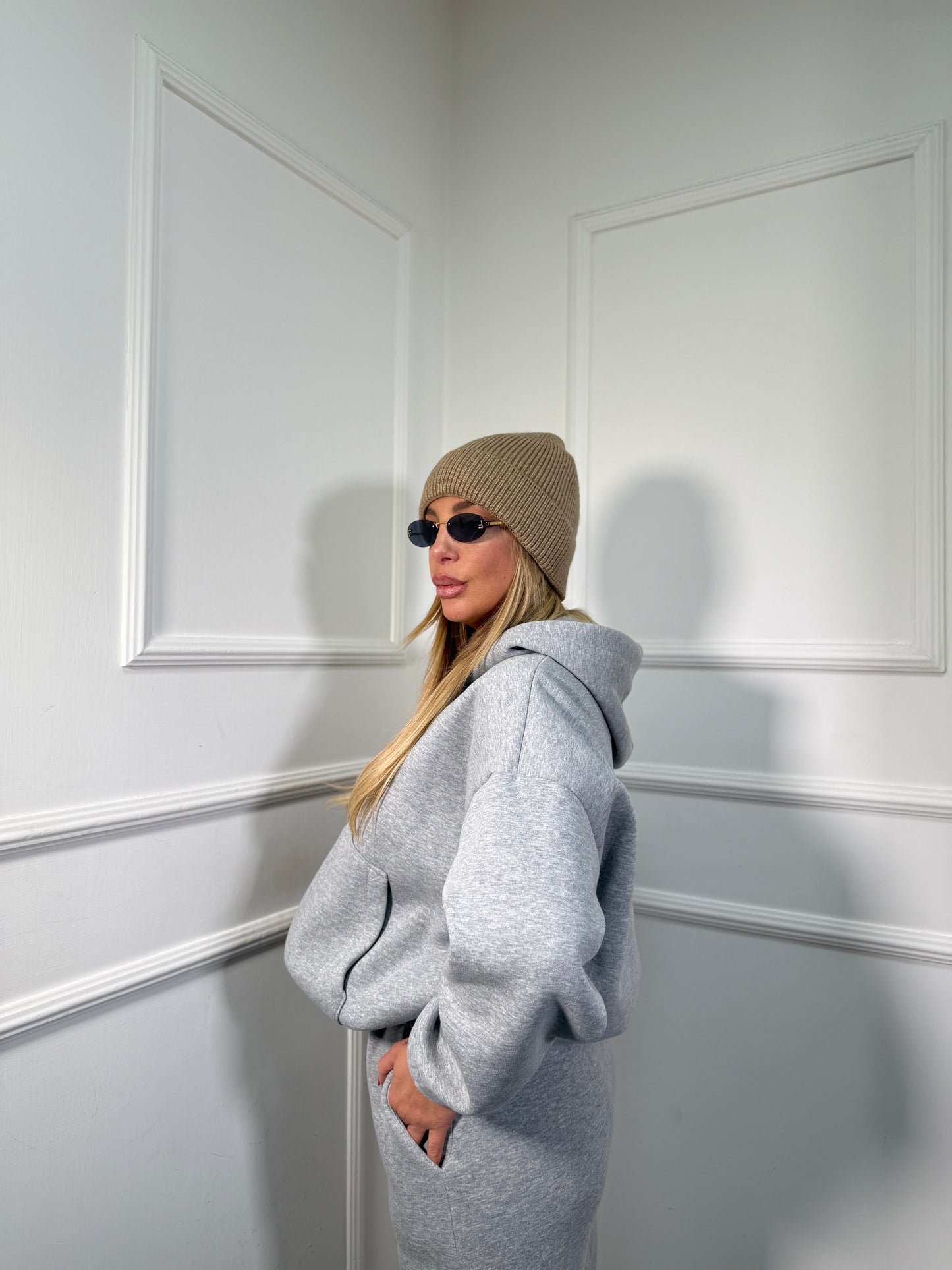 Coordinato tuta in pile Walking grigio 22656