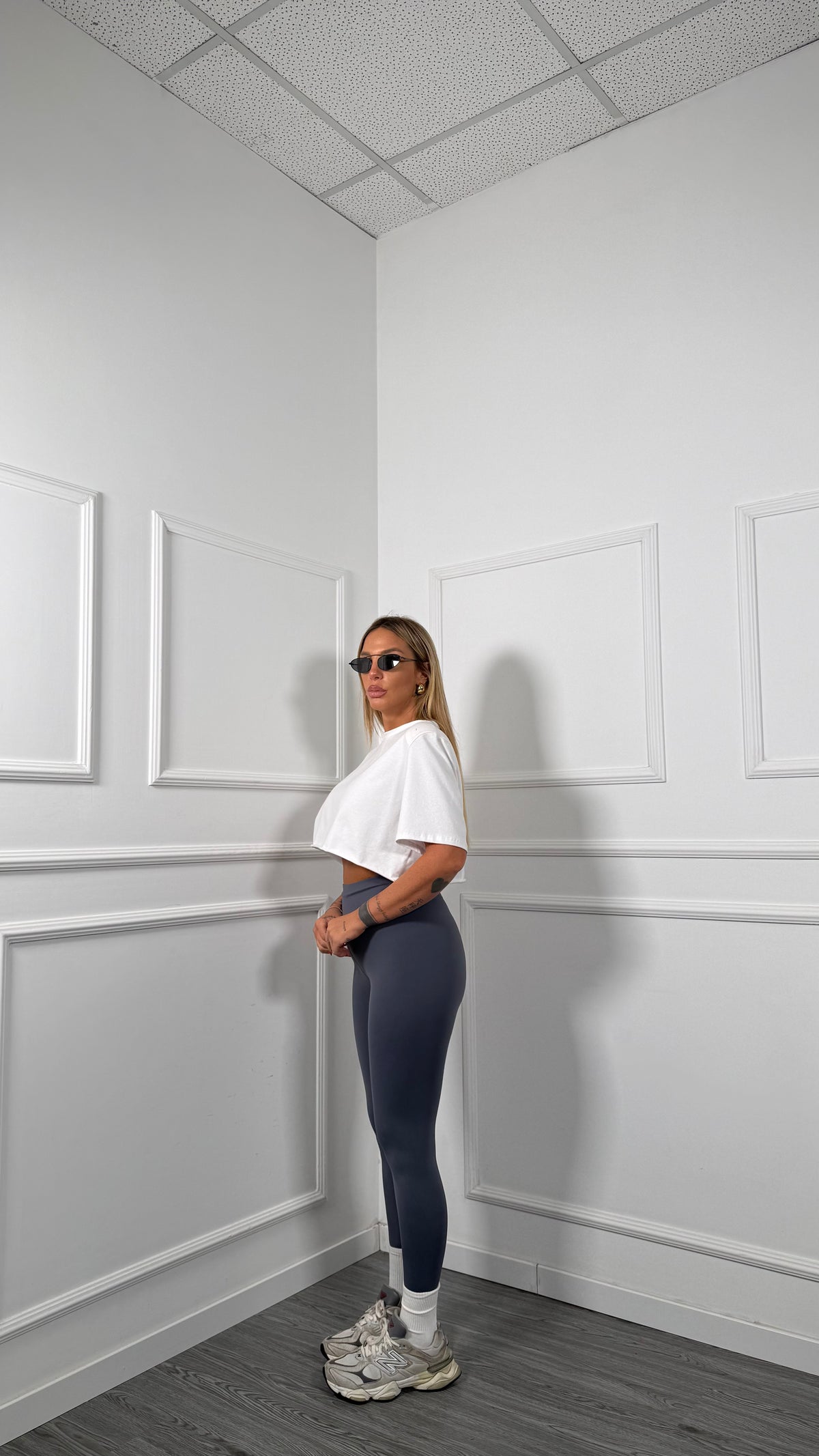 Leggins con ghette contenitivo grigio antracite