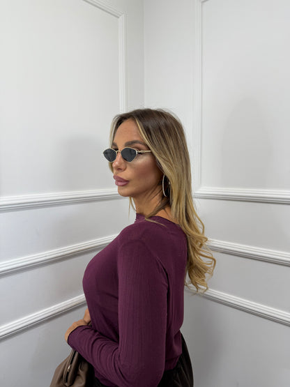 Shirt in Cashmere Curvy vinaccia