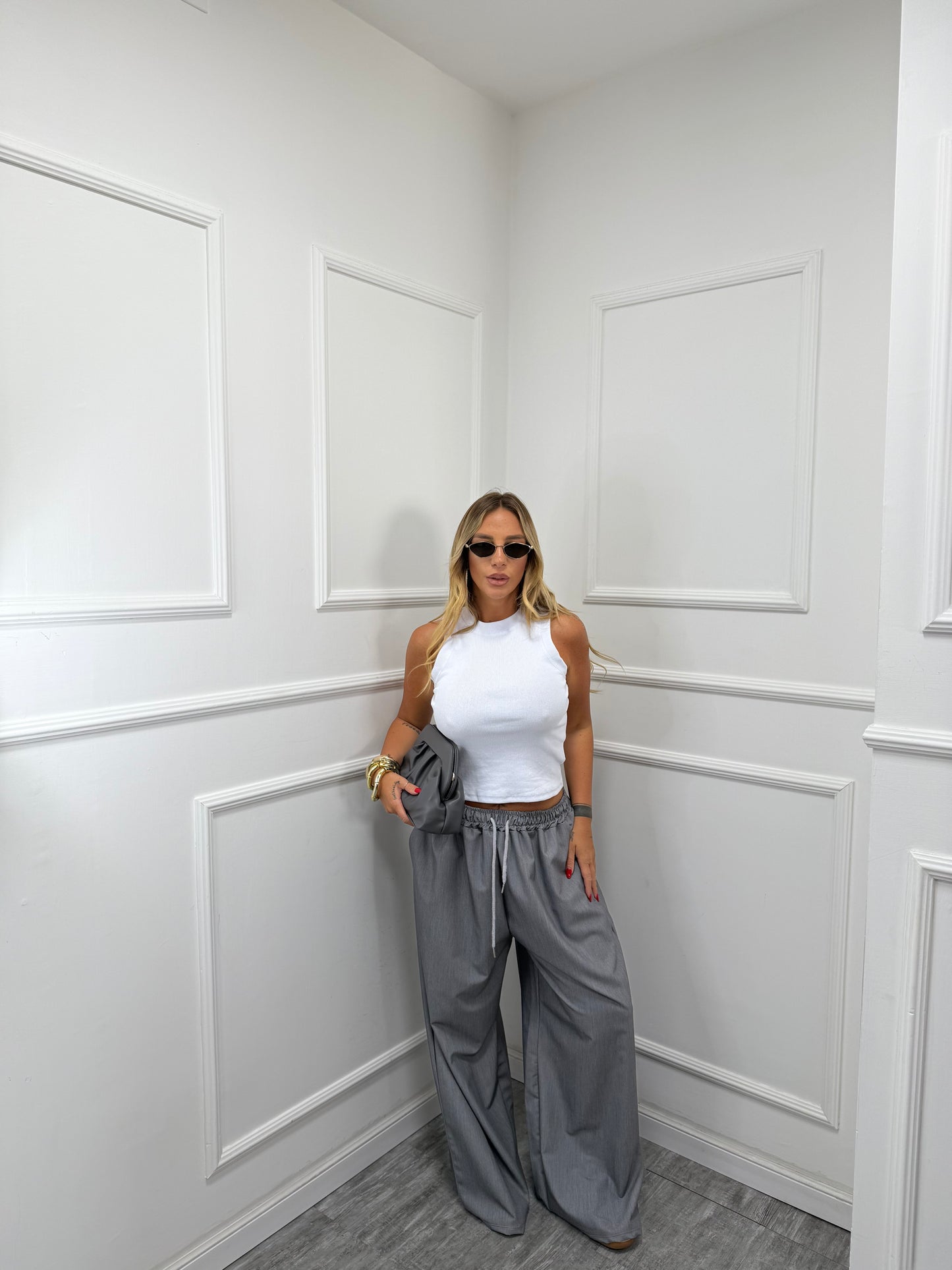 Pantaloni con coulisse Monday  curvy grigio dalla 46/52  51842