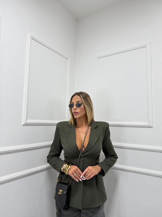 Blazer con spalline Corinne verde kiwi 22586