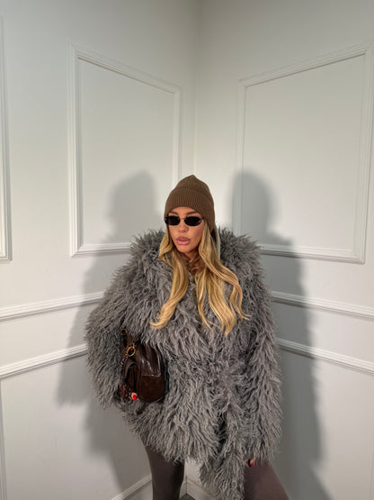 Ecofur Mongolia con cintura Allison grigio antracite pj8201