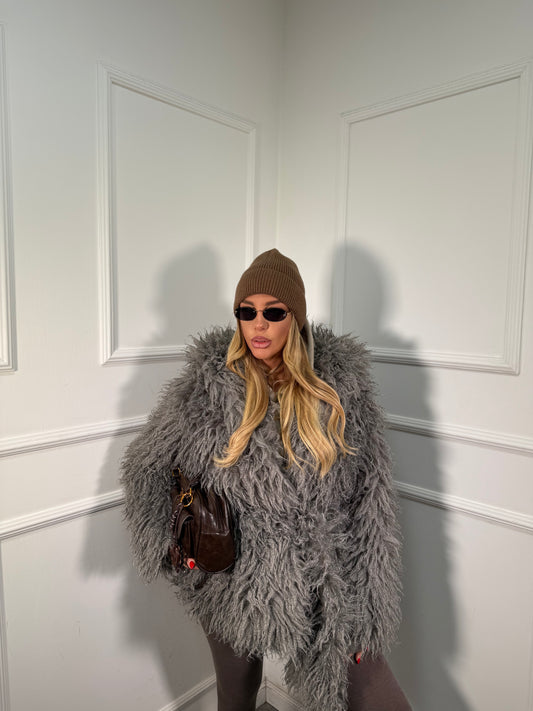 Ecofur Mongolia con cintura Allison grigio antracite pj8201