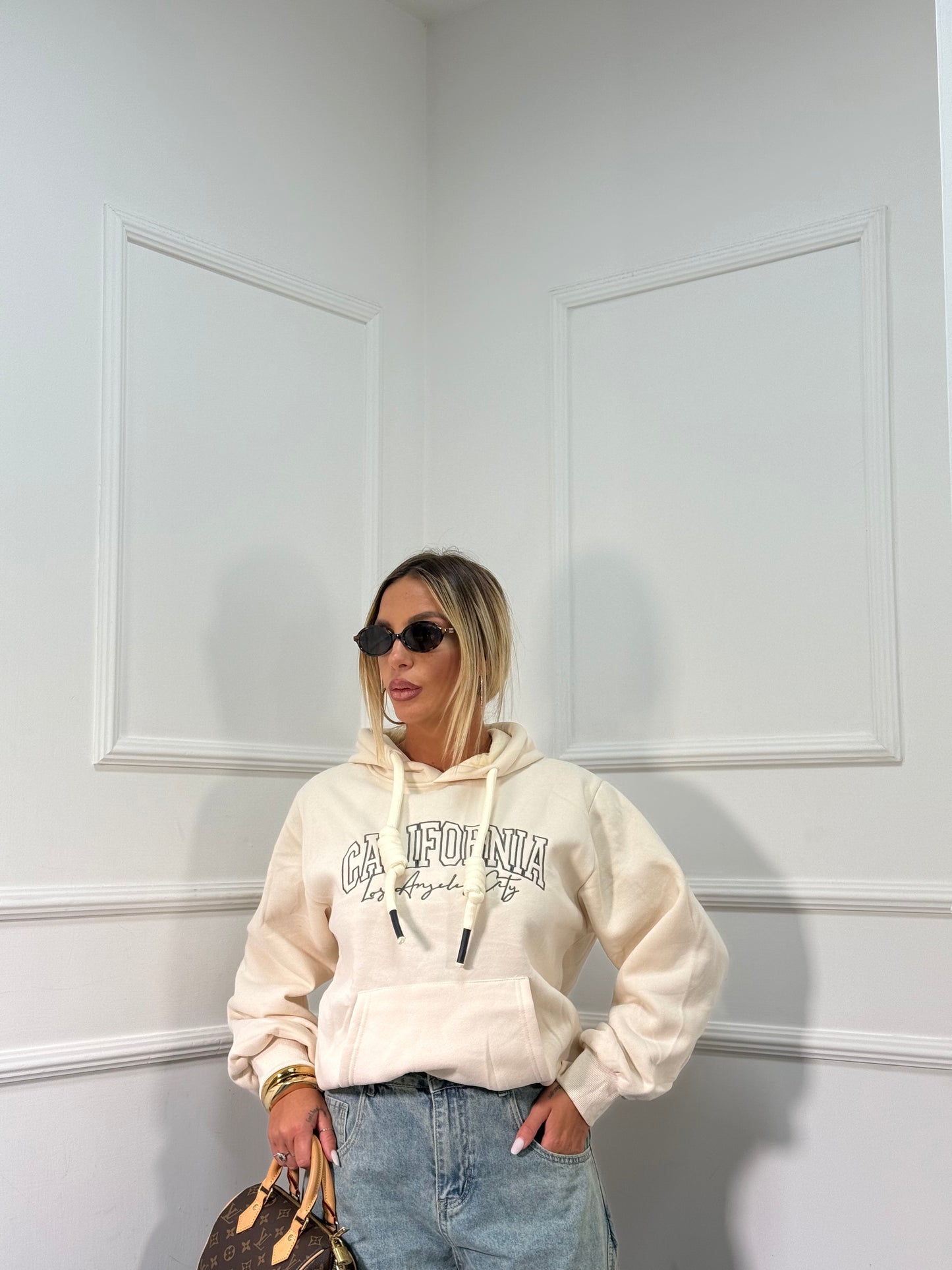 Felpa oversize in pile California burro k3719