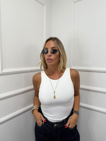 Body giromanica Basic bianco 23090