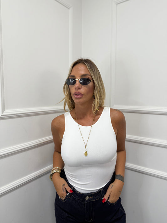 Body giromanica Basic bianco 23090