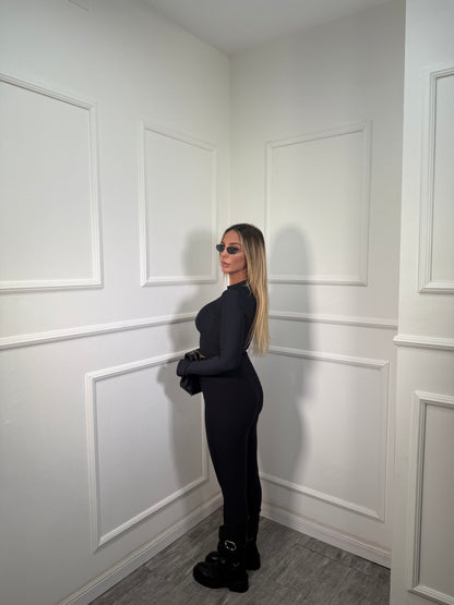 Coordinato in lycra District nero16536