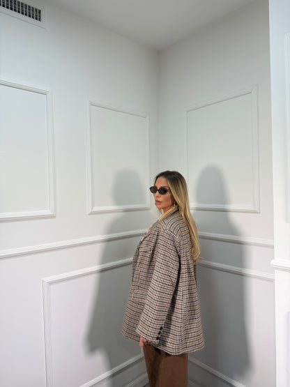 Blazer oversize in flanella in tweed Piccadilly vtgc02 by justwest