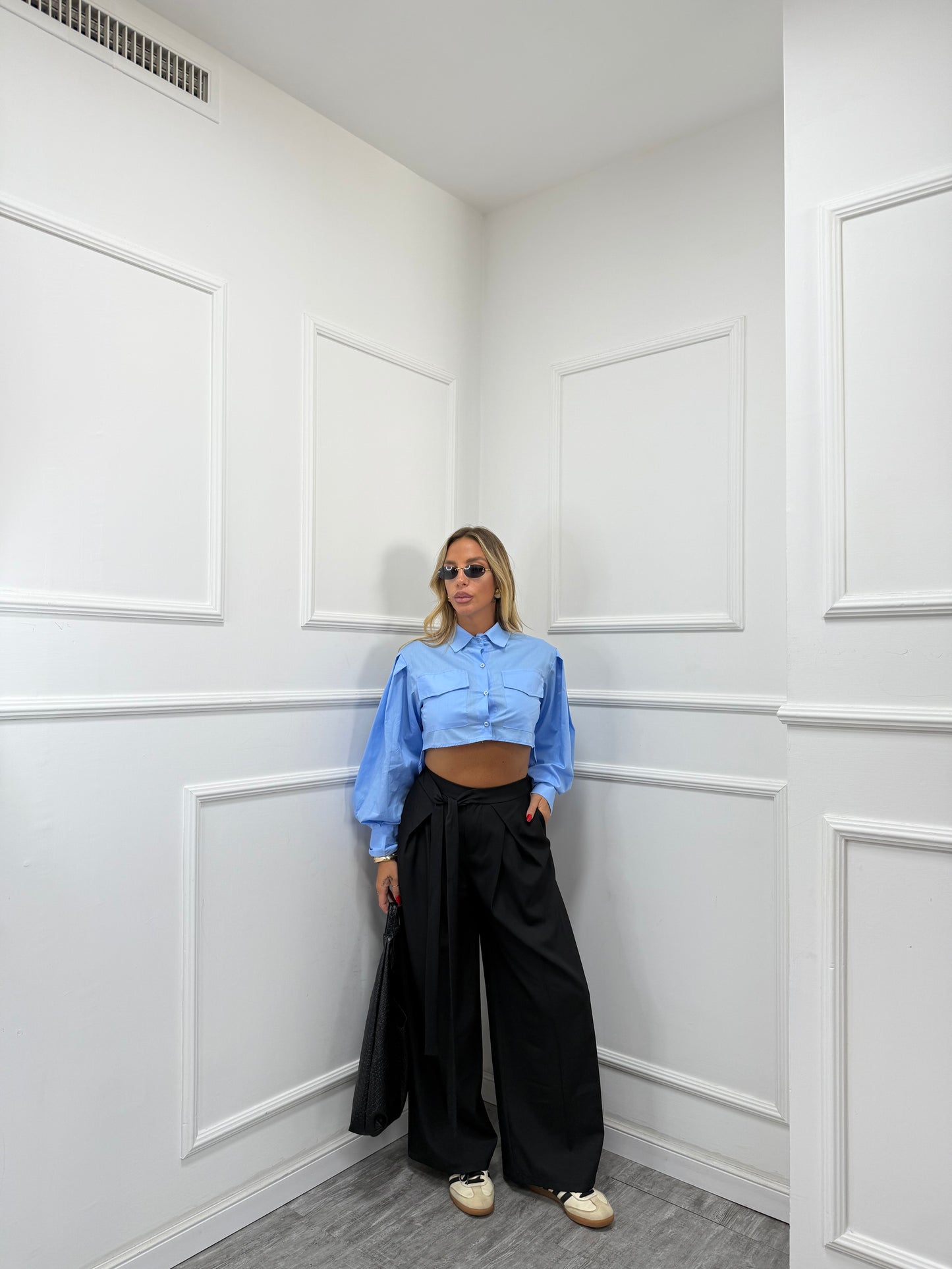 Pantaloni palazzo con fusciacca Back in Town nero 66636