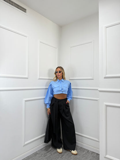 Pantaloni palazzo con fusciacca Back in Town nero 66636