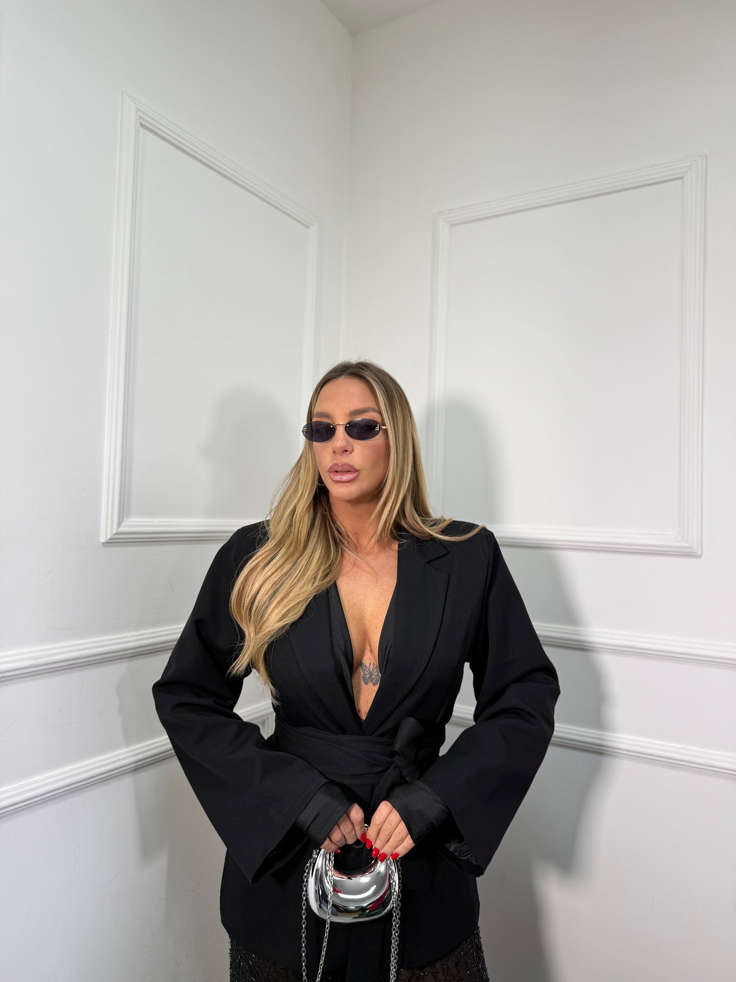 Blazer con fusciacca Giuly nero 3871