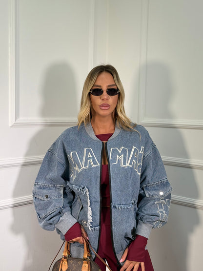 Giubbotto in denim Weekend  lavaggio chiaro yt30036