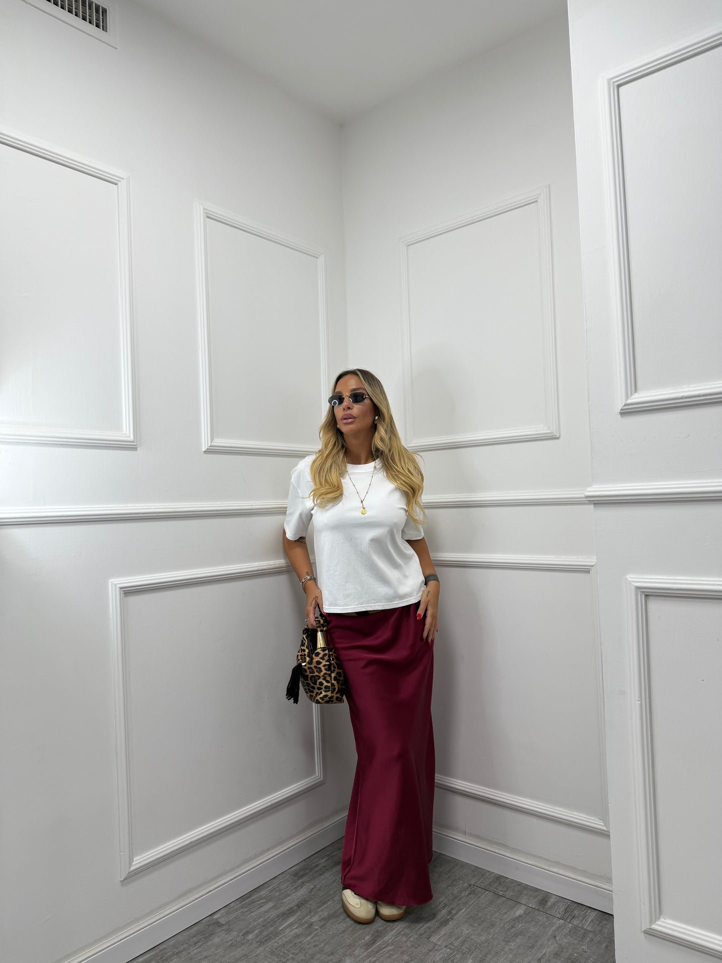 Longuette in satin Élite bordeaux 2419
