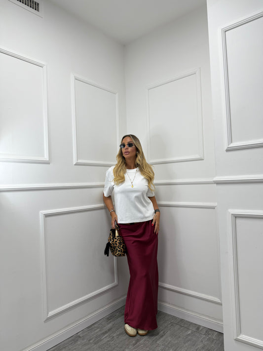 Longuette in satin Élite bordeaux 2419