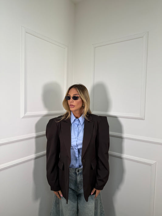 Blazer con spalline Margaret cioccolato 22321