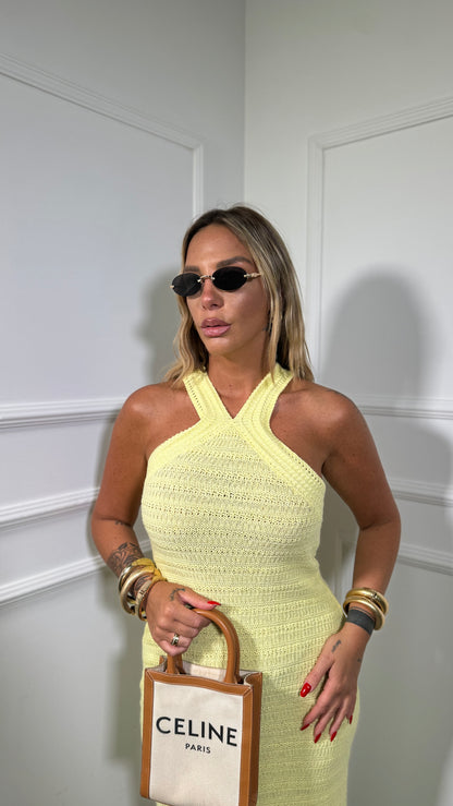 Abito midi in filo Skin giallo