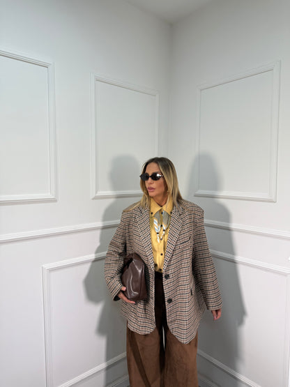 Blazer oversize in flanella in tweed Piccadilly vtgc02 by justwest