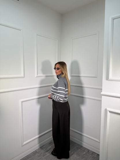 Pantaloni palazzo balloon Easy cioccolato 66690