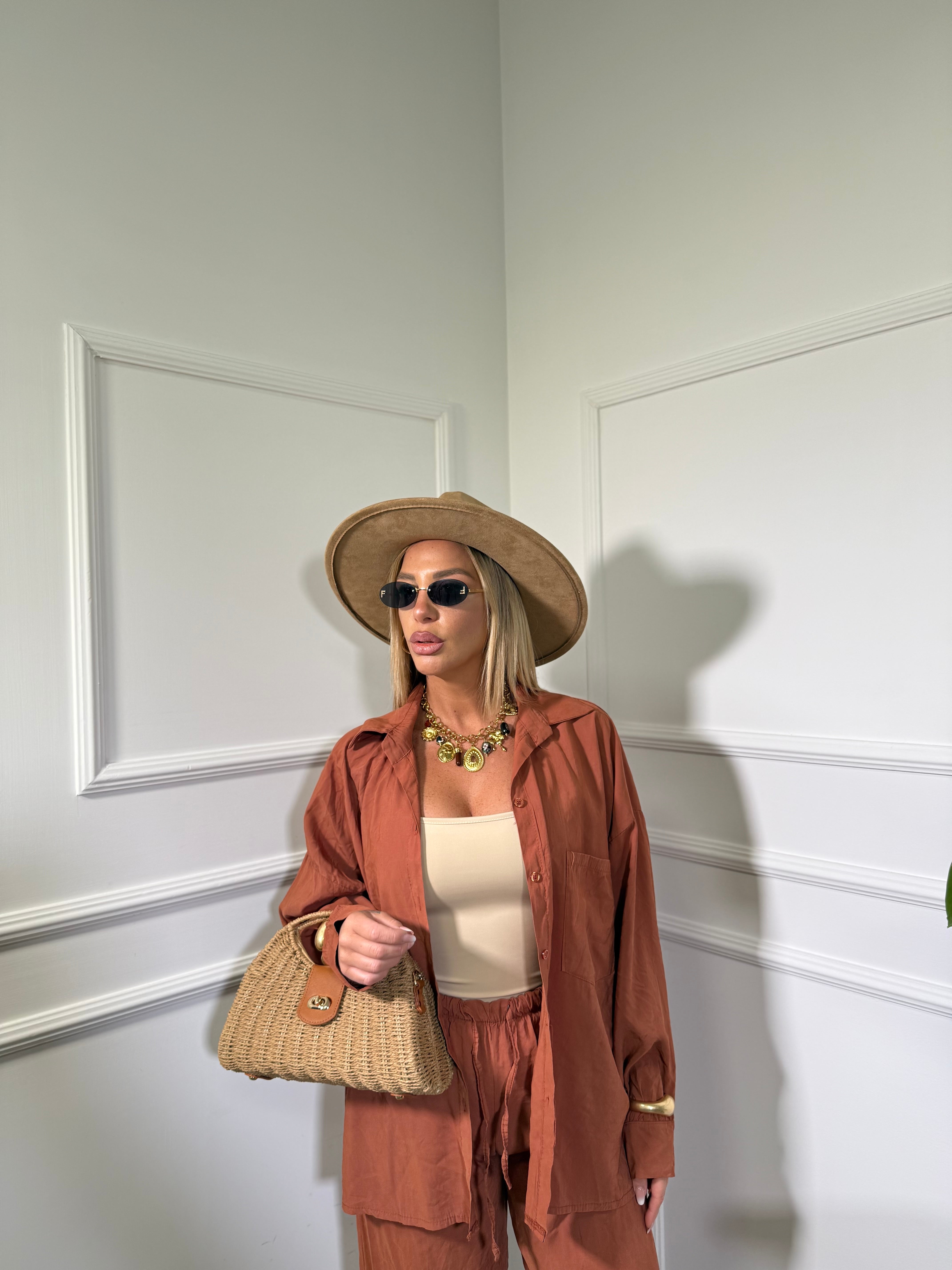 Coordinato in viscosa Berry terracotta 268090
