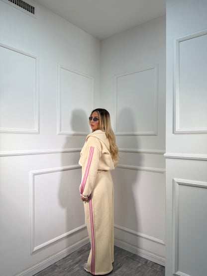 Coordinato in tuta Again panna/rosa 22648