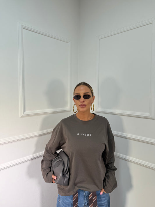 Shirt in cotone oversize Tresor grigio antracite a63992