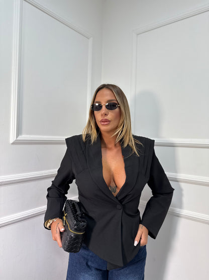 Giacca crop con spalline Lady Gaga 86223 nero