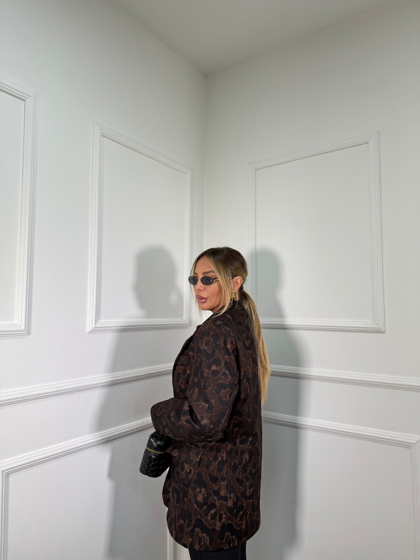 Blazer cappotto in lana cotta maculato Sophia 6813