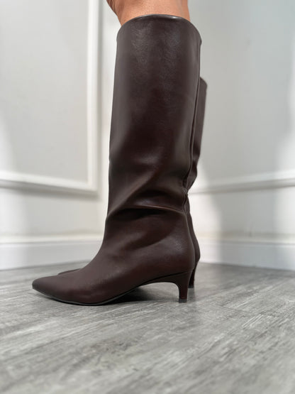 Stivali ecopelle cioccolato 788-209A