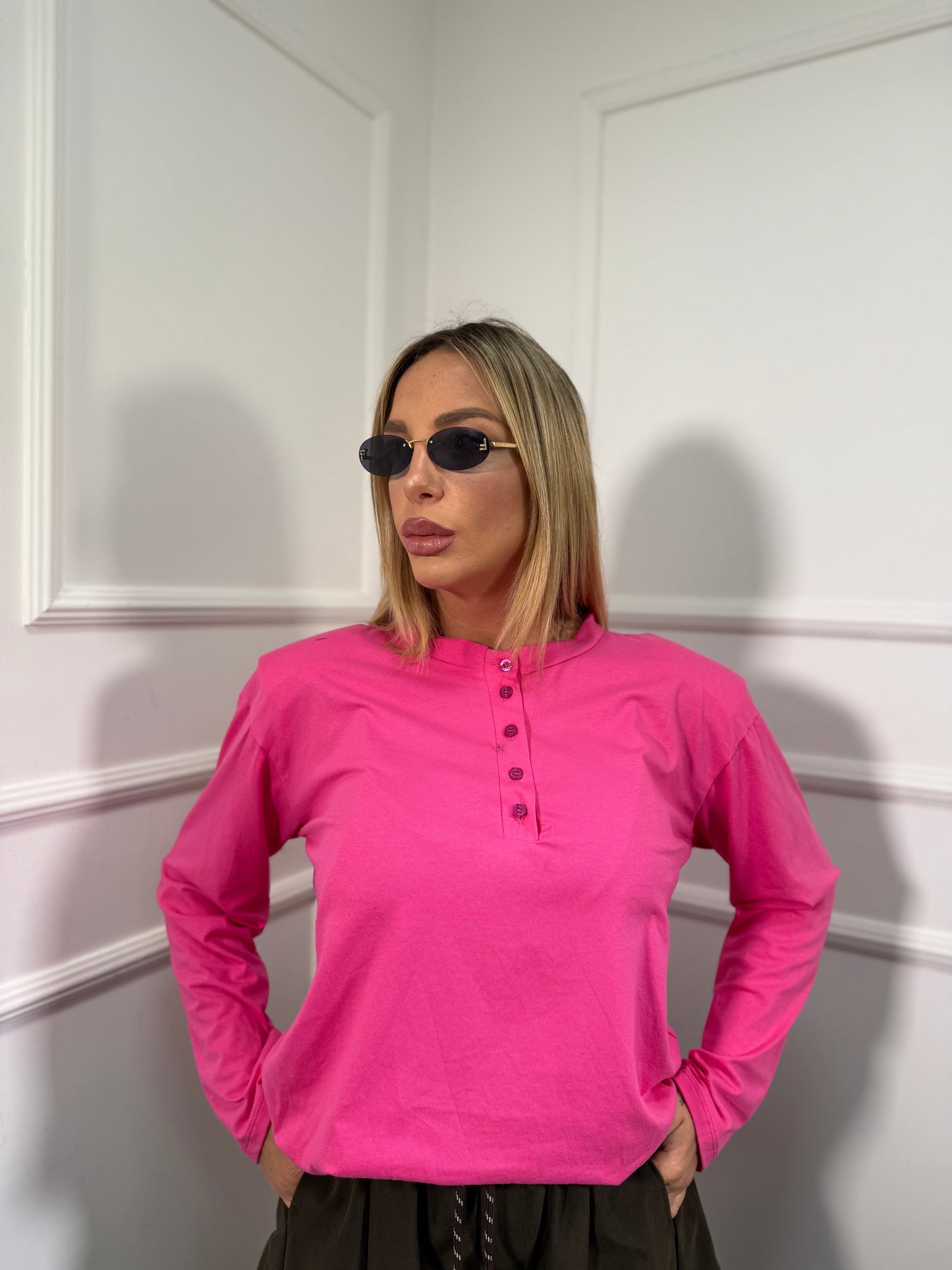Shirt con bottoncini e spalline Maddy (vari colori) 22687
