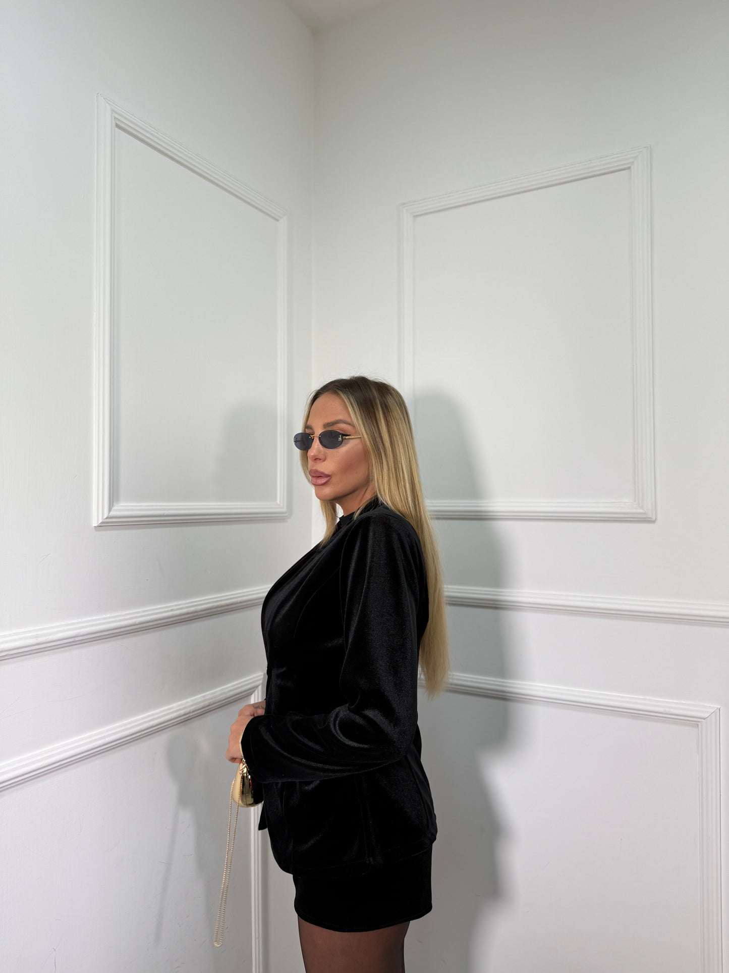 Tailleur in velluto Lusy nero 45058/059