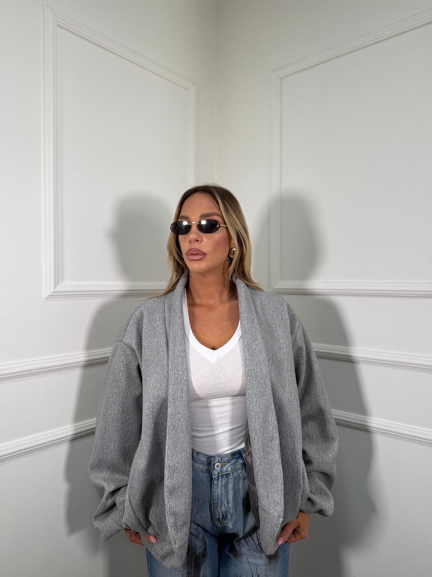 Bomber in panno Berlino grigio 429